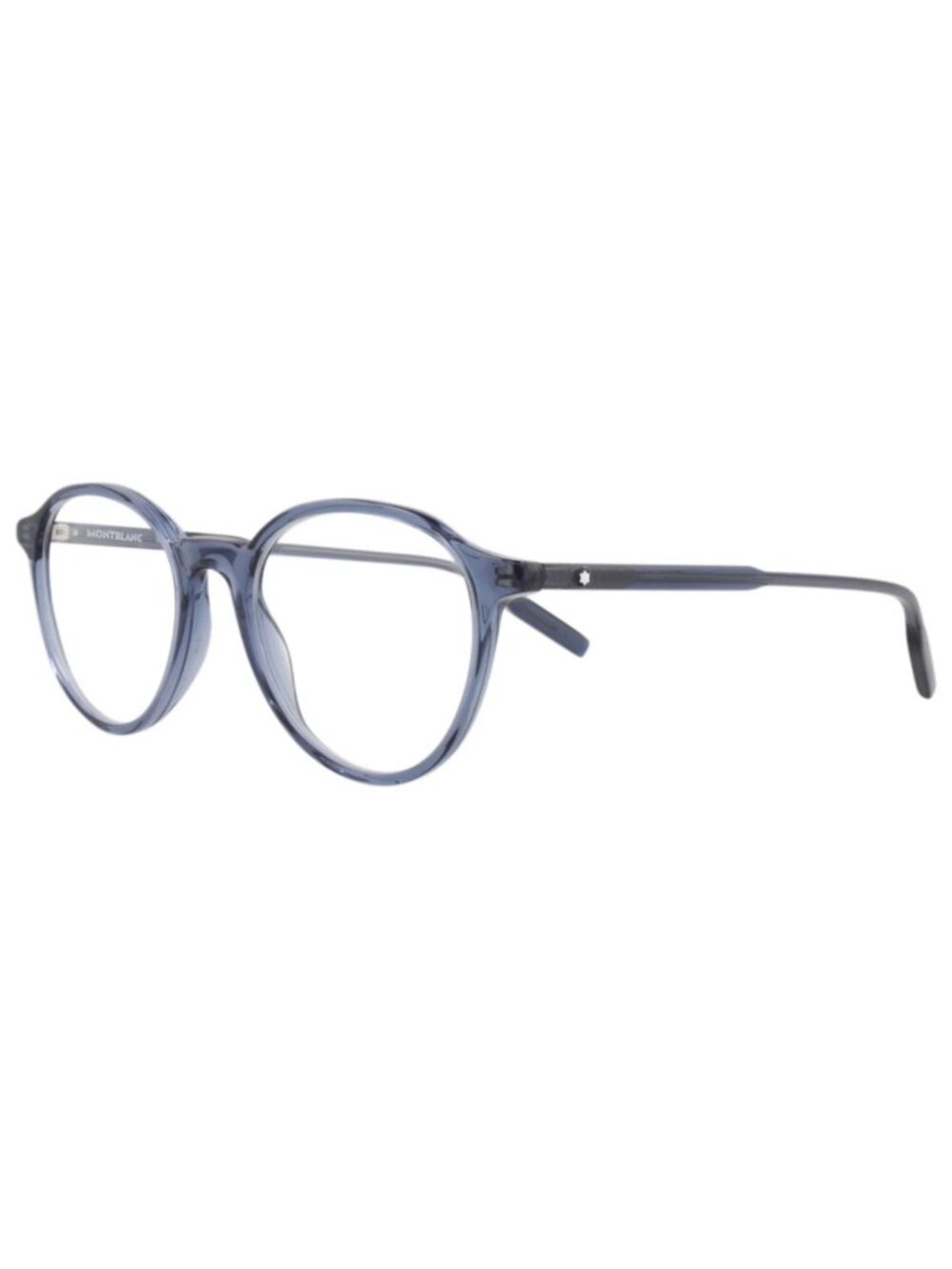 New Montblanc Women's Eyeglasses Round Oval Recycled Acetate Frame Mens Blue